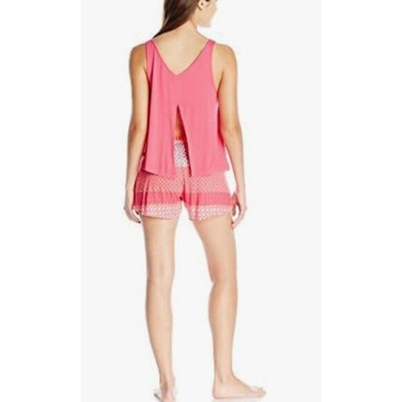 Josie by Natori Women's Cube Daze Jersey Knit Open Back Pj, Pink, XL - Picture 2 of 2
